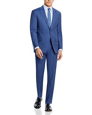Hart Schaffner Marx New York Stripe Regular Fit Suit 48R / 43W Blue Flat Pant