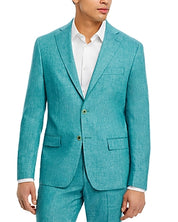 Robert Graham Men's Delave Linen Slim Suit Jacket Sport Coat 44R Teal Green