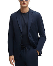 Hugo Boss Mens Hanry Slim Fit Raw Edge Two Button Sport Coat 42R Blue