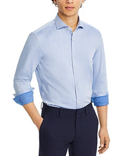Hugo Boss Mens Slim fit Long Sleeve Button-Up Shirt 15 / 38 Blue Solid