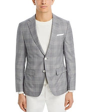 HUGO BOSS Hutson Plaid Slim Fit Sport Coat 40S Grey Pink Plaid Blazer