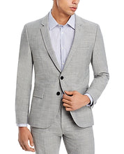 HUGO BOSS Mens Arti Solid Extra Slim Fit Suit Jacket Sport Coat 46R Light Grey