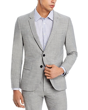 HUGO BOSS Mens Arti Solid Extra Slim Fit Suit Jacket Sport Coat 46R Light Grey