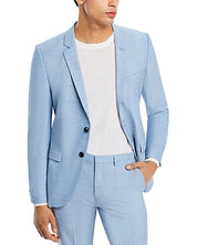 HUGO BOSS Mens Arti Melange Extra Slim Fit Suit Jacket 38R Light Blue Sport Coat