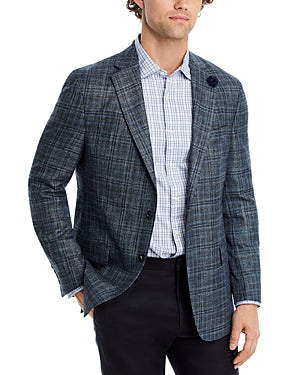 Hart Schaffner Marx Mens Regular fit Sport Coat Blazer 42 R Gray Blue Plaid
