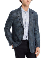 Hart Schaffner Marx Mens Regular fit Sport Coat Blazer 42 S Gray Blue Plaid