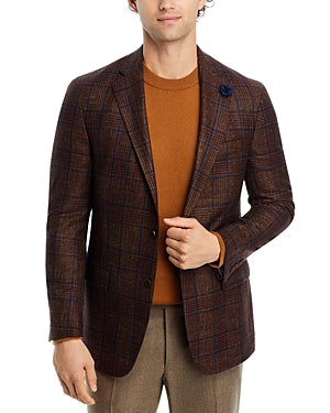 Hart Schaffner Marx Mens Regular fit Sport Coat Blazer 50 R Brown Plaid