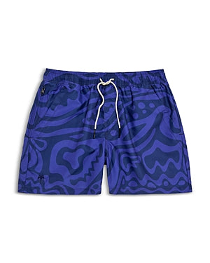 Oas Rapture Mens Tailored Fit 4.3" Swim Trunks Blue XL