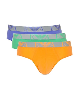 Emporio Armani Mens fit Briefs Underwear Large Multicolor Pack of 3