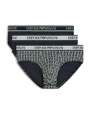 Emporio Armani Mens 3 Pack Boxer Briefs Underwear Small Blue