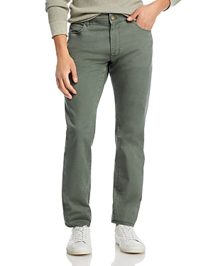 PT Torino Garment Dyed Stretch Cotton Slim Fit 5 Pocket Pants 34 Olive Green