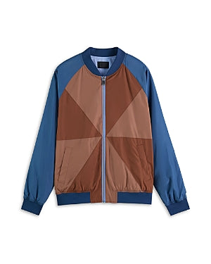 Scotch & Soda Mens Reversible Cut and Sew Bomber Jacket Blue Small