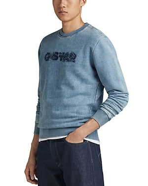 G-star Raw Mens Regular fit Long Sleeve T-Shirt Shirt XL Blue Solid