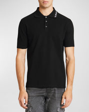 Balmain Mens Regular fit Short Sleeve Polo Shirt XXL Black Solid