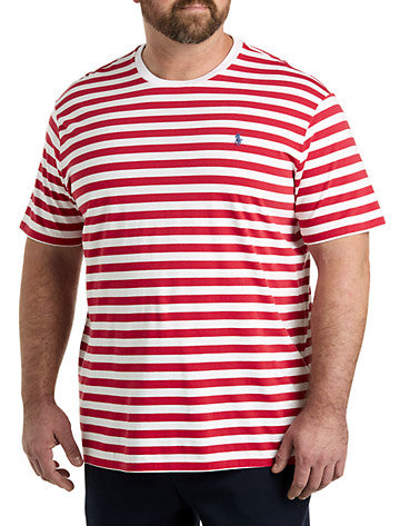 Polo Ralph Lauren Mens Regular fit Short Sleeve T-Shirt Shirt 3XB Red Striped