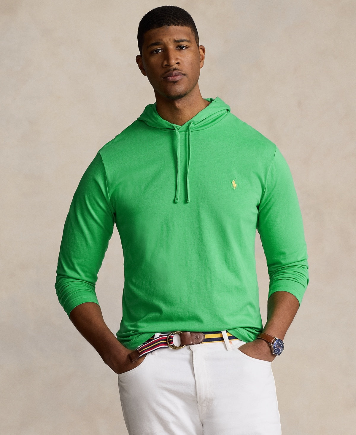 Polo Ralph Lauren Mens Regular fit Long Sleeve Hoodie Sweatshirt 4XLT Green Solid
