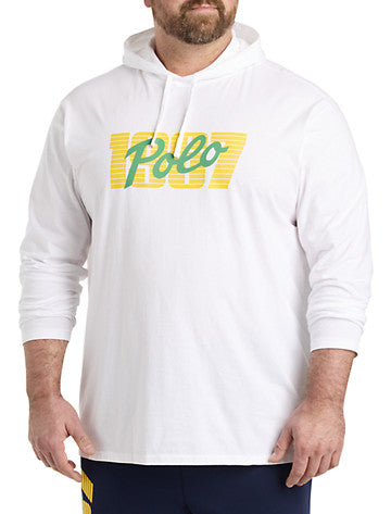 Polo Ralph Lauren Mens Regular fit Long Sleeve T-Shirt Shirt 3XLT White Hooded