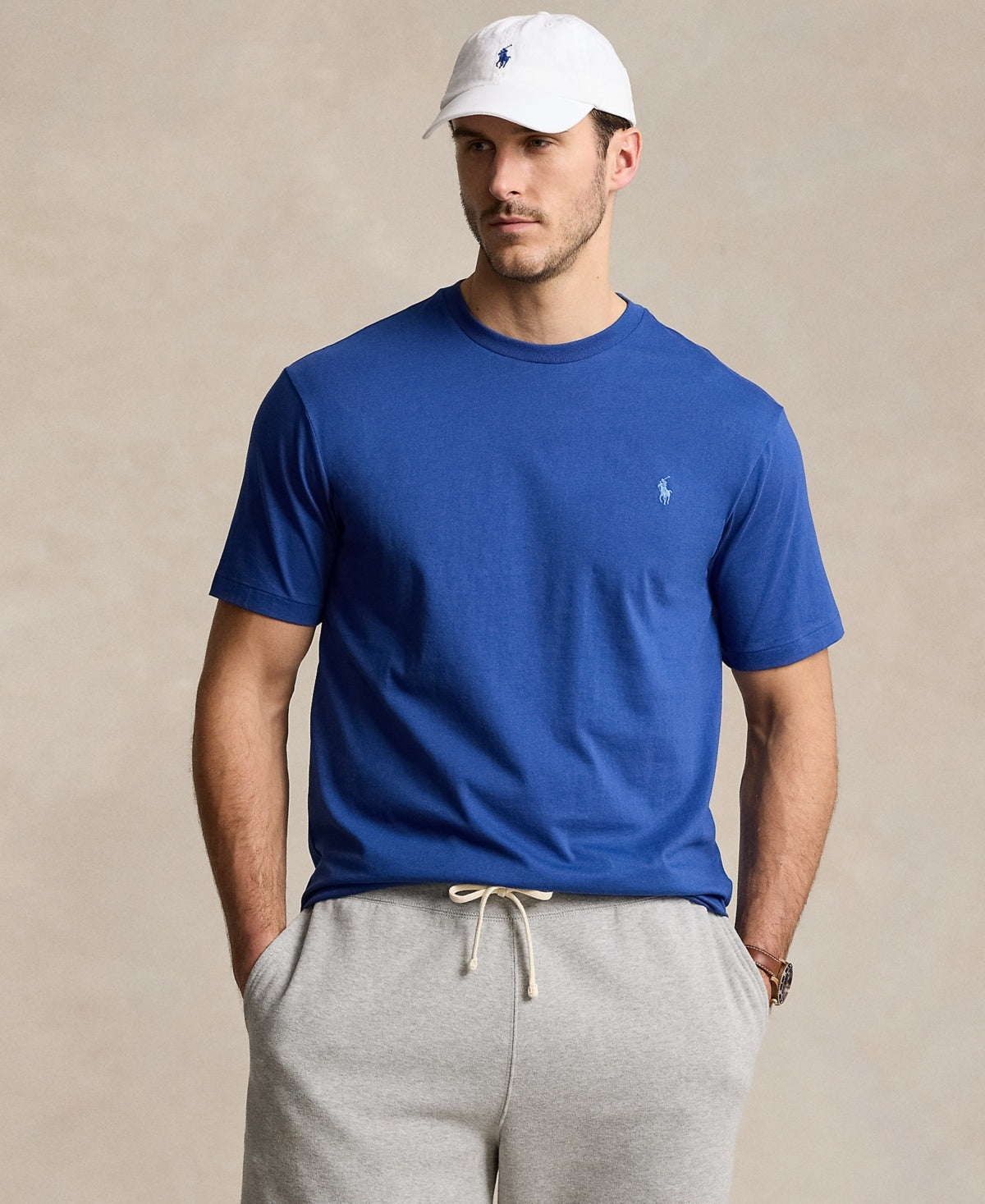 Polo Ralph Lauren Mens Regular fit Short Sleeve T-Shirt Shirt 4XLT Blue Solid
