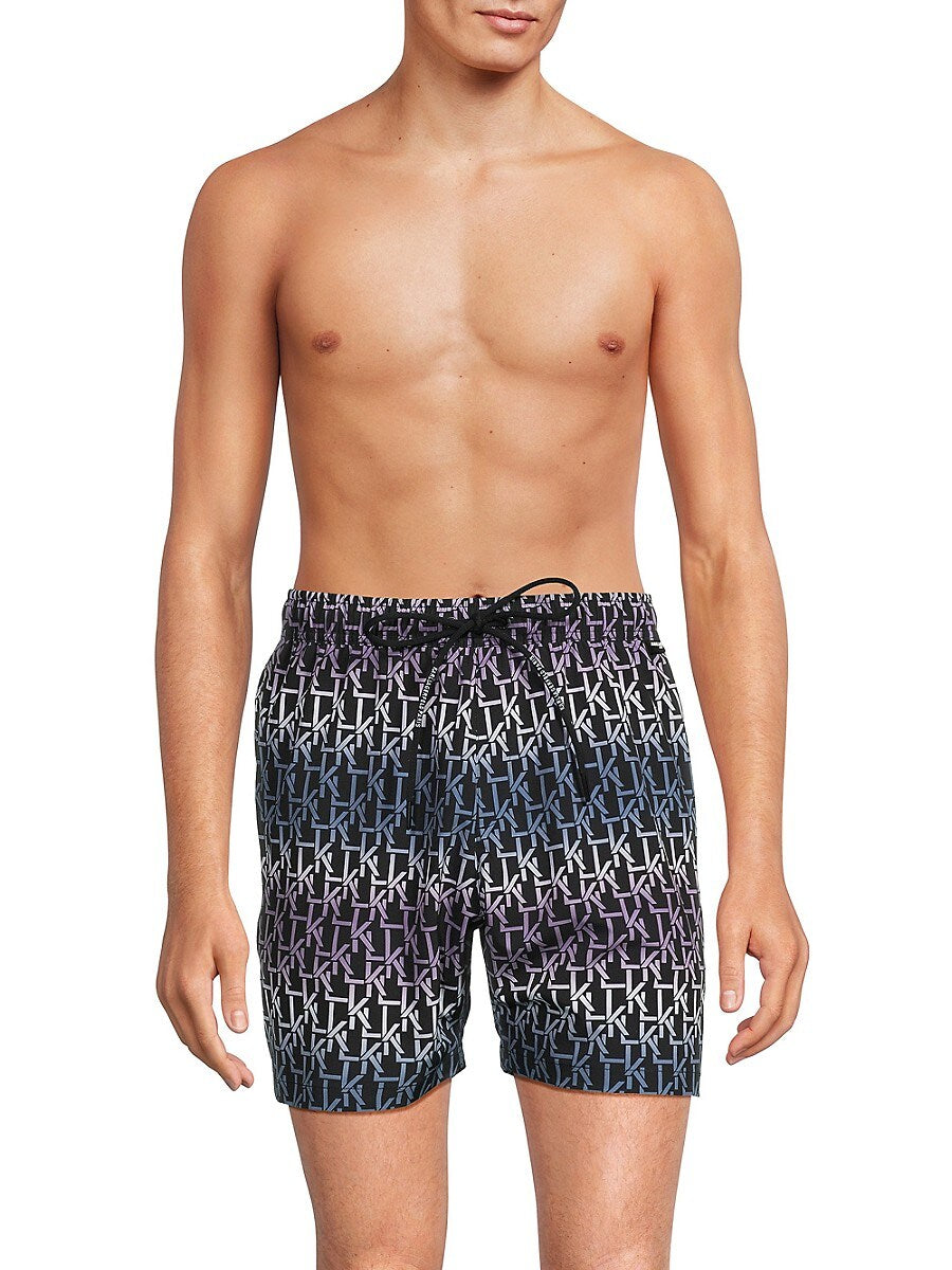Karl Lagerfeld Paris Mens Regular fit Drawstring Shorts Large / 5 Black