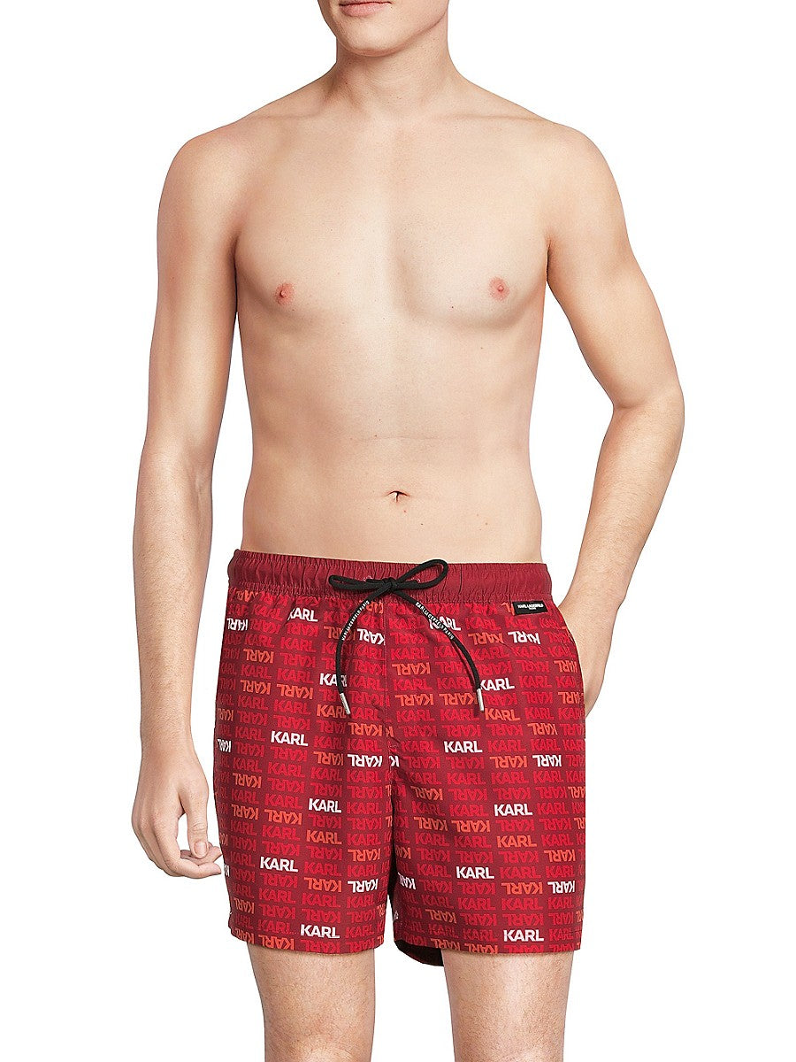 Karl Lagerfeld Paris Mens Regular fit Drawstring Shorts Small Red