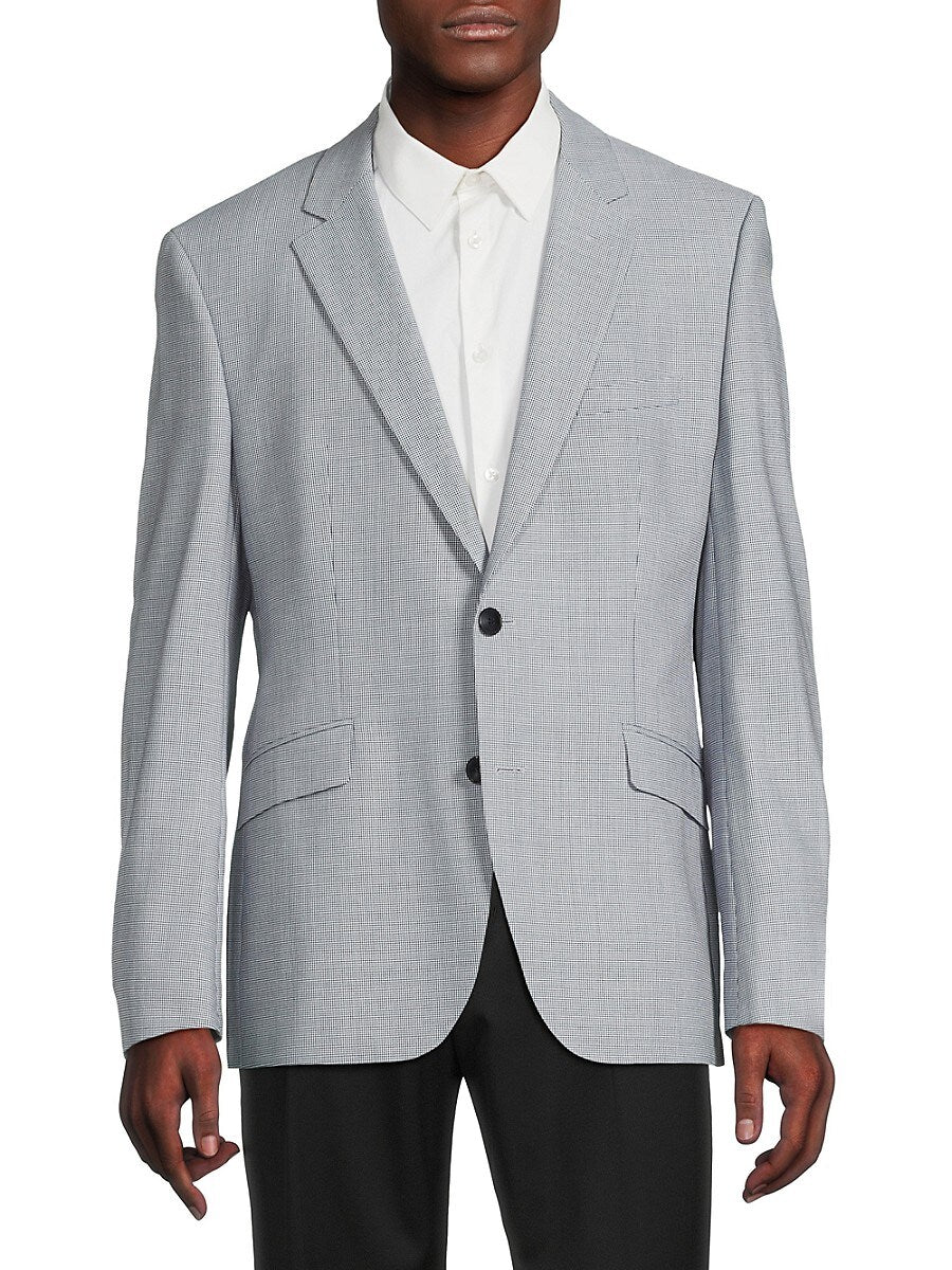 HUGO BOSS Mens Modern fit Sport Coat Blazer 44 R Blue Grey Plaid