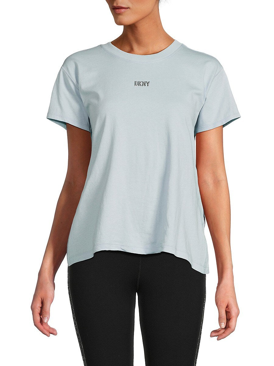 DKNY Women Regular fit Short Sleeve T-Shirt Shirt XS Blue Solid