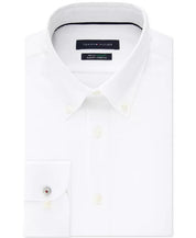 Tommy Hilfiger Men's Slim-Fit Flex Non-Iron Supima Dress Shirt 18 34 / 35 White