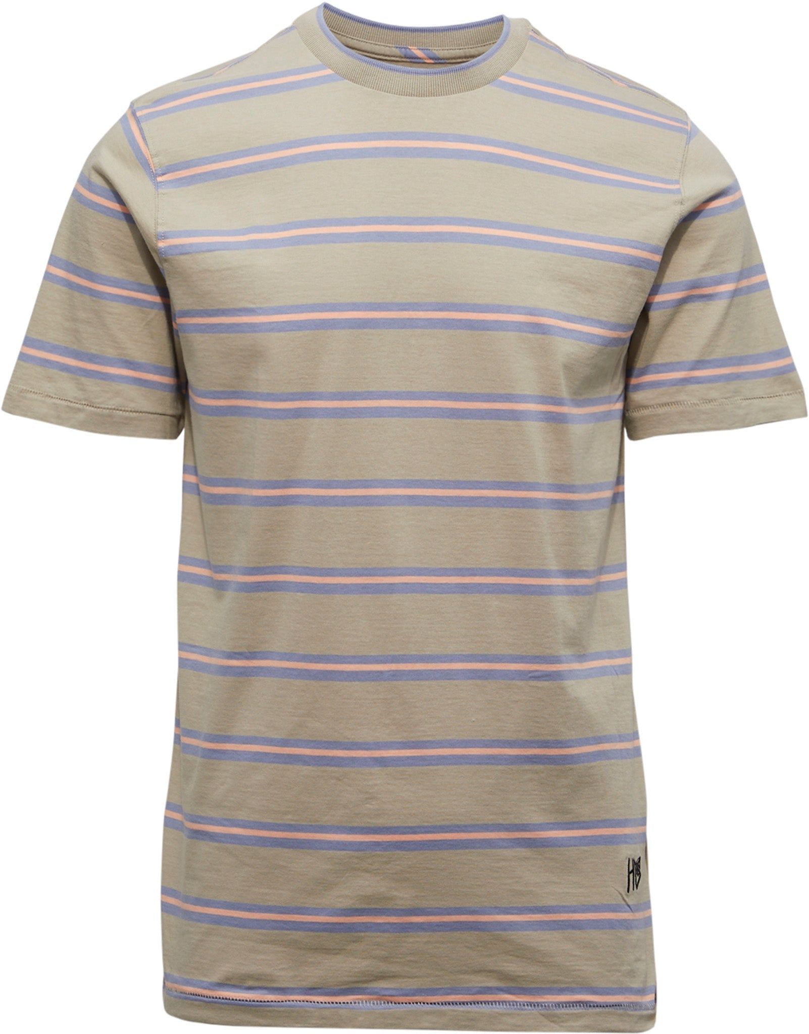 Volcom Mens Regular fit Short Sleeve T-Shirt Shirt Small Beige Striped