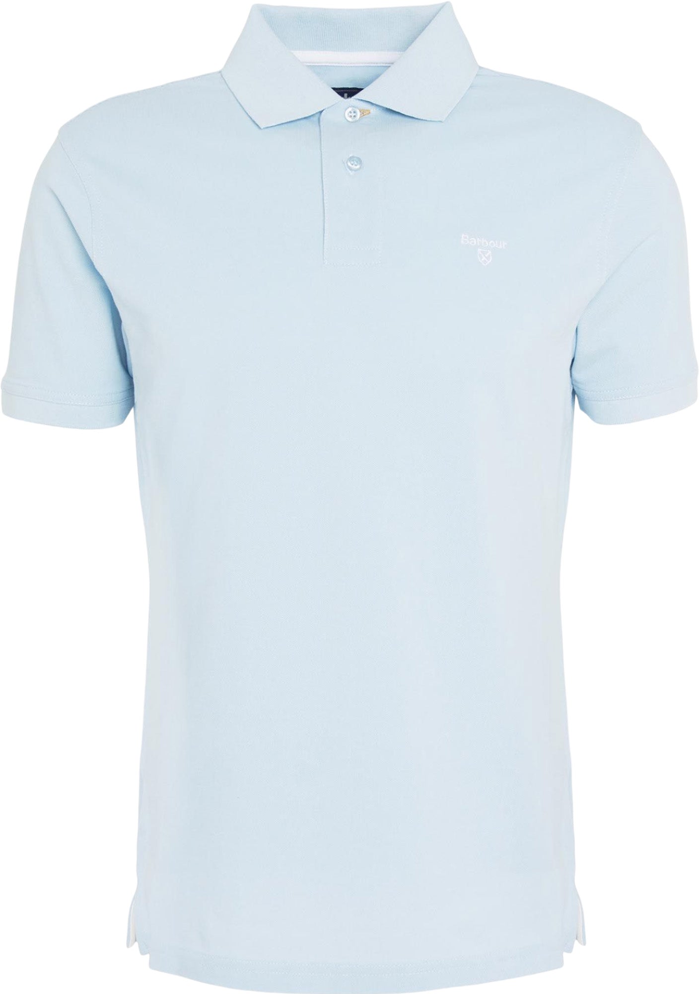 Barbour Mens Regular fit Short Sleeve Polo Shirt Large Light Blue Solid