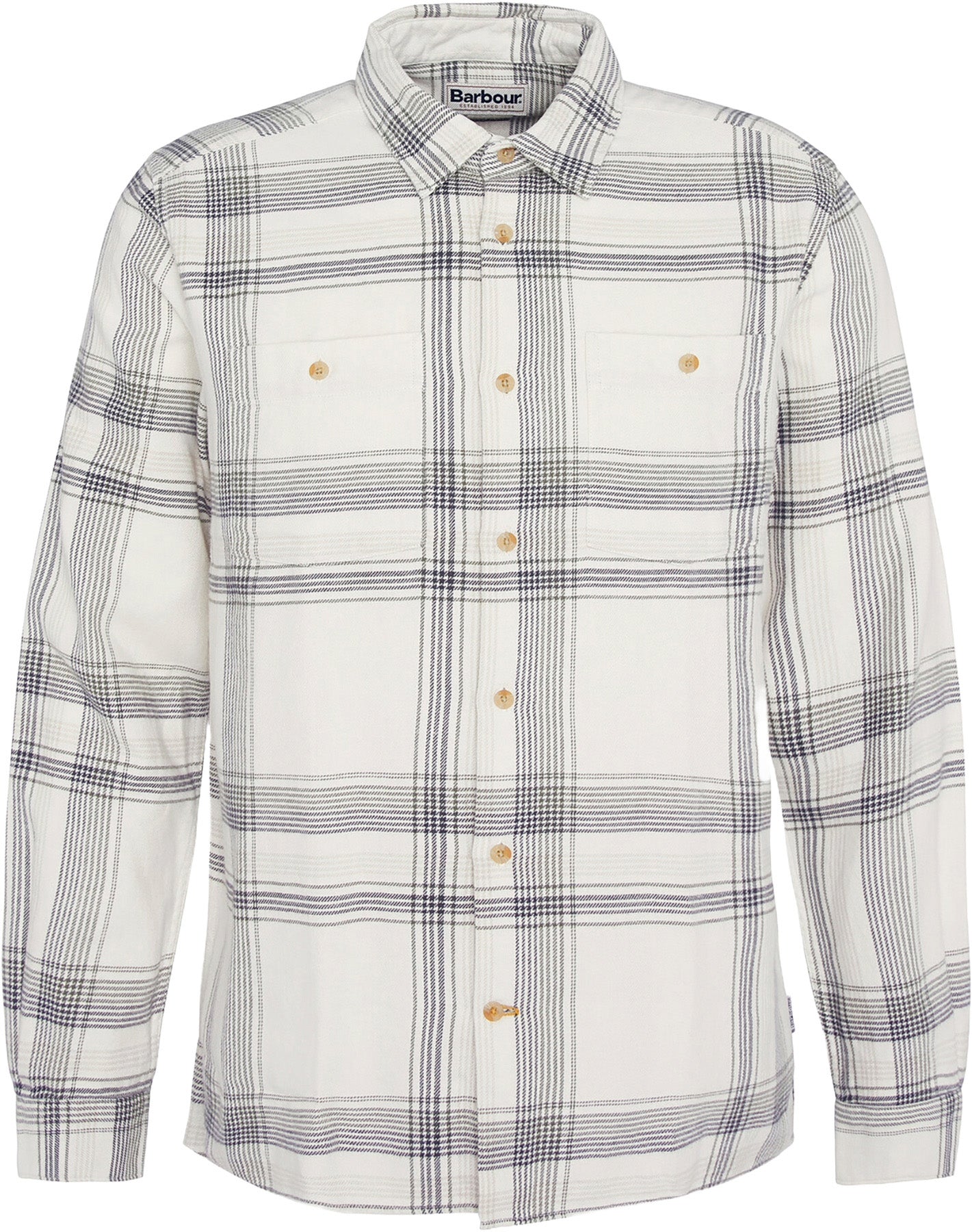 Barbour Mens Regular fit Long Sleeve Button-Up Shirt XXL Beige Plaid