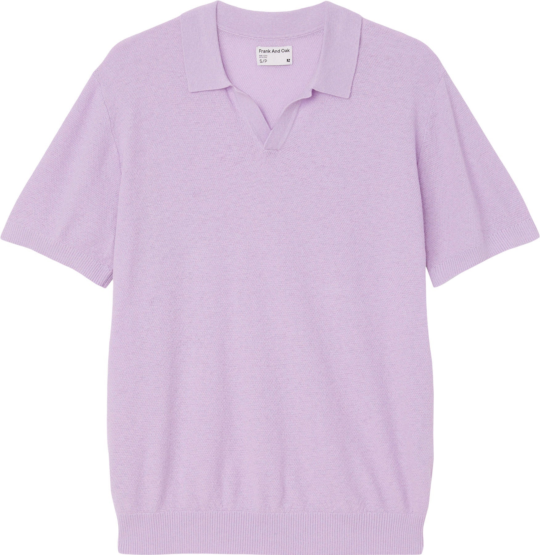 Frank And Oak Mens Regular fit Short Sleeve Polo Sweater XL Purple Solid