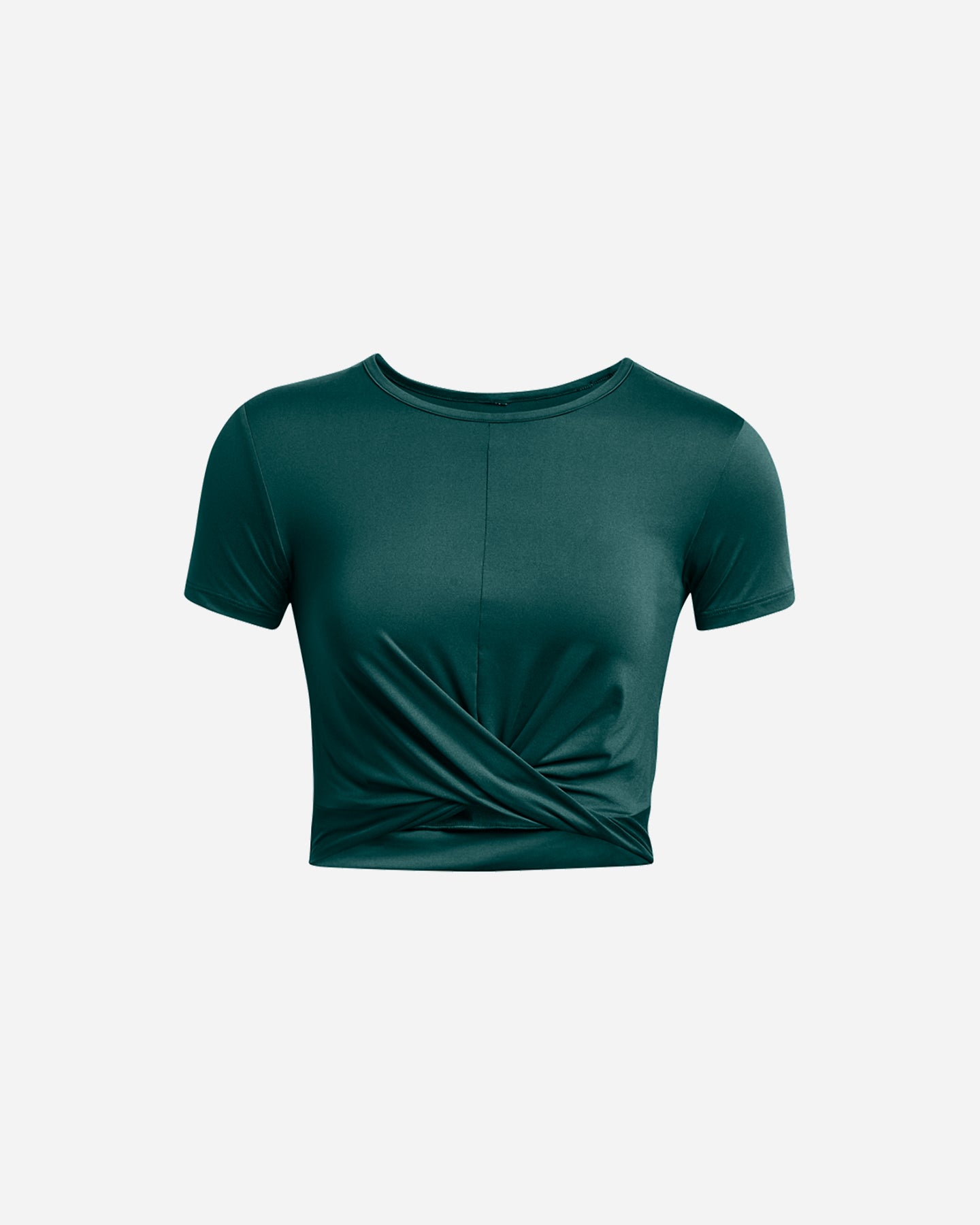 Under Armour Women Regular fit Short Sleeve Cropped Shirt Large Blue Solid