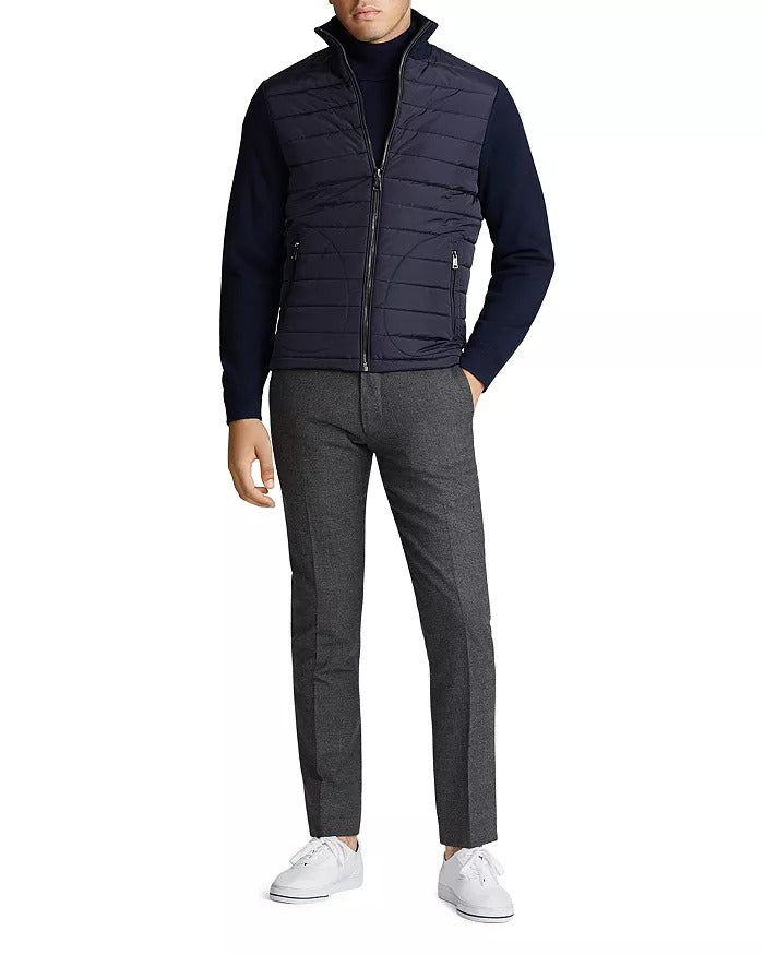 Polo Ralph Lauren Hybrid Full-Zip Sweater Puffer Jacket XL Navy Blue