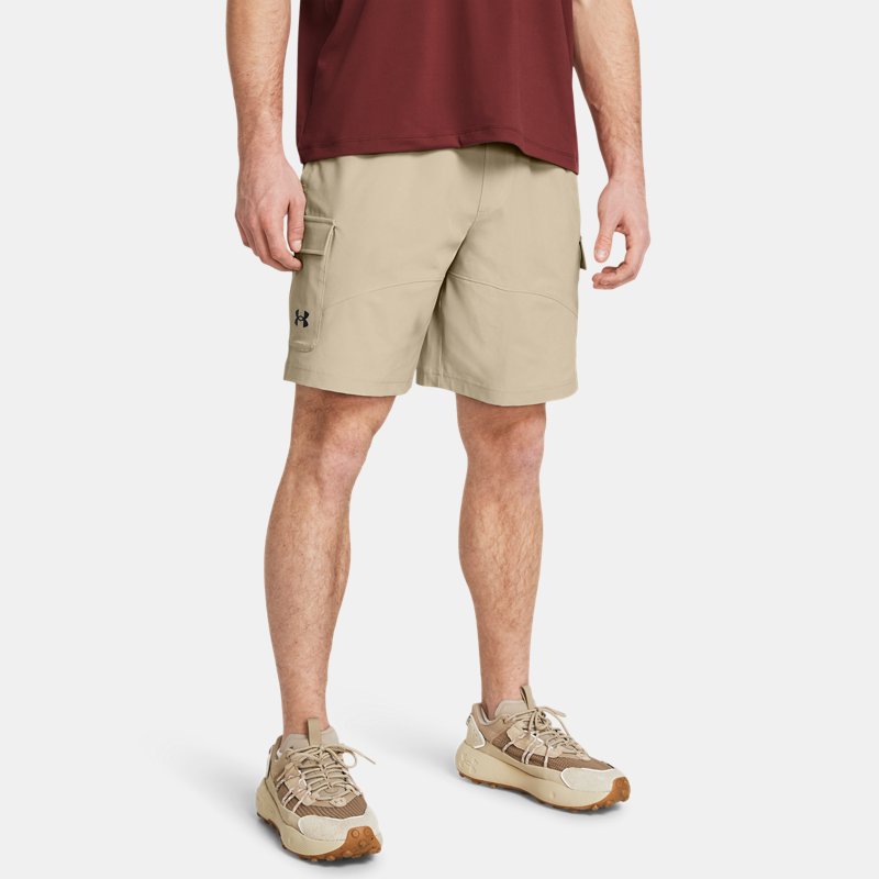 Under Armour Mens Regular fit Cargo Shorts Medium Brown Solid Stretch