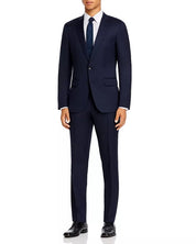 Hugo Boss Huge/Genius Wool Twill Slim Fit Suit 40L / 34 Waist Navy Blue