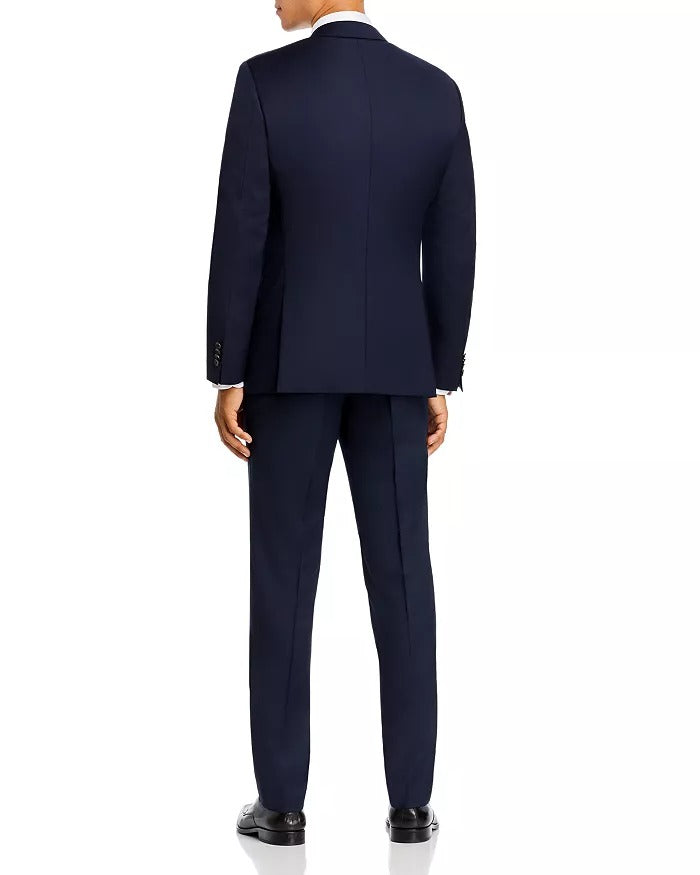 Hugo Boss Huge/Genius Wool Twill Slim Fit Suit 40L / 34 Waist Navy Blue