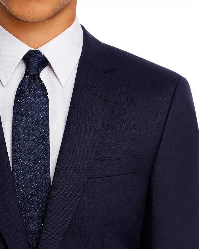 Hugo Boss Huge/Genius Wool Twill Slim Fit Suit 40L / 34 Waist Navy Blue
