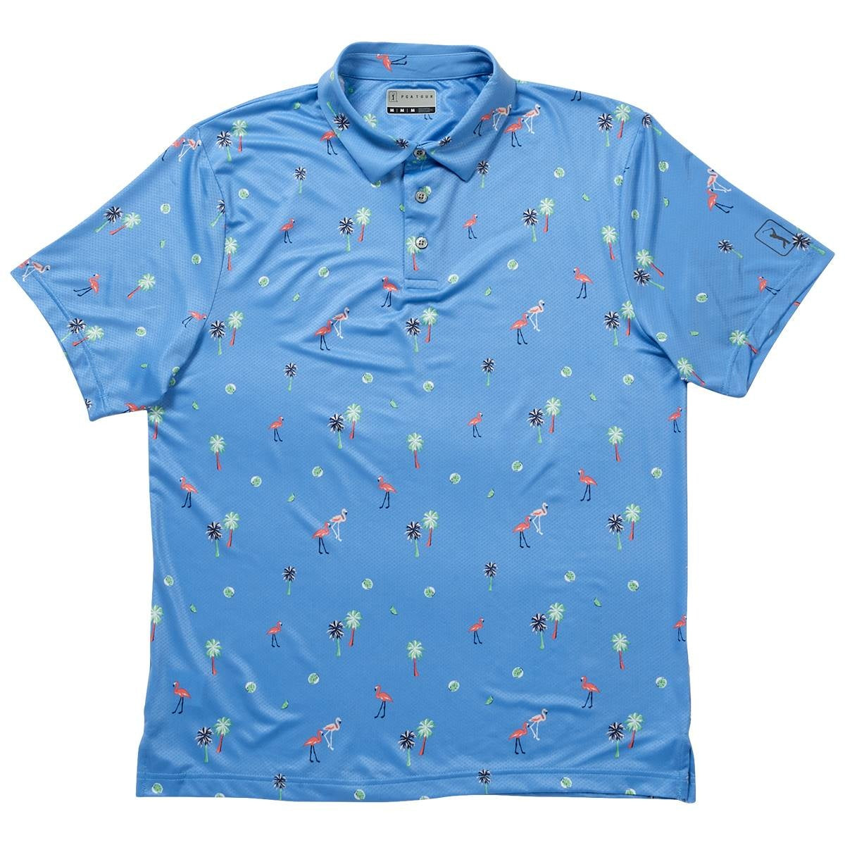 PGA TOUR Men Regular fit Short Sleeve Polo Shirt Medium Blue
