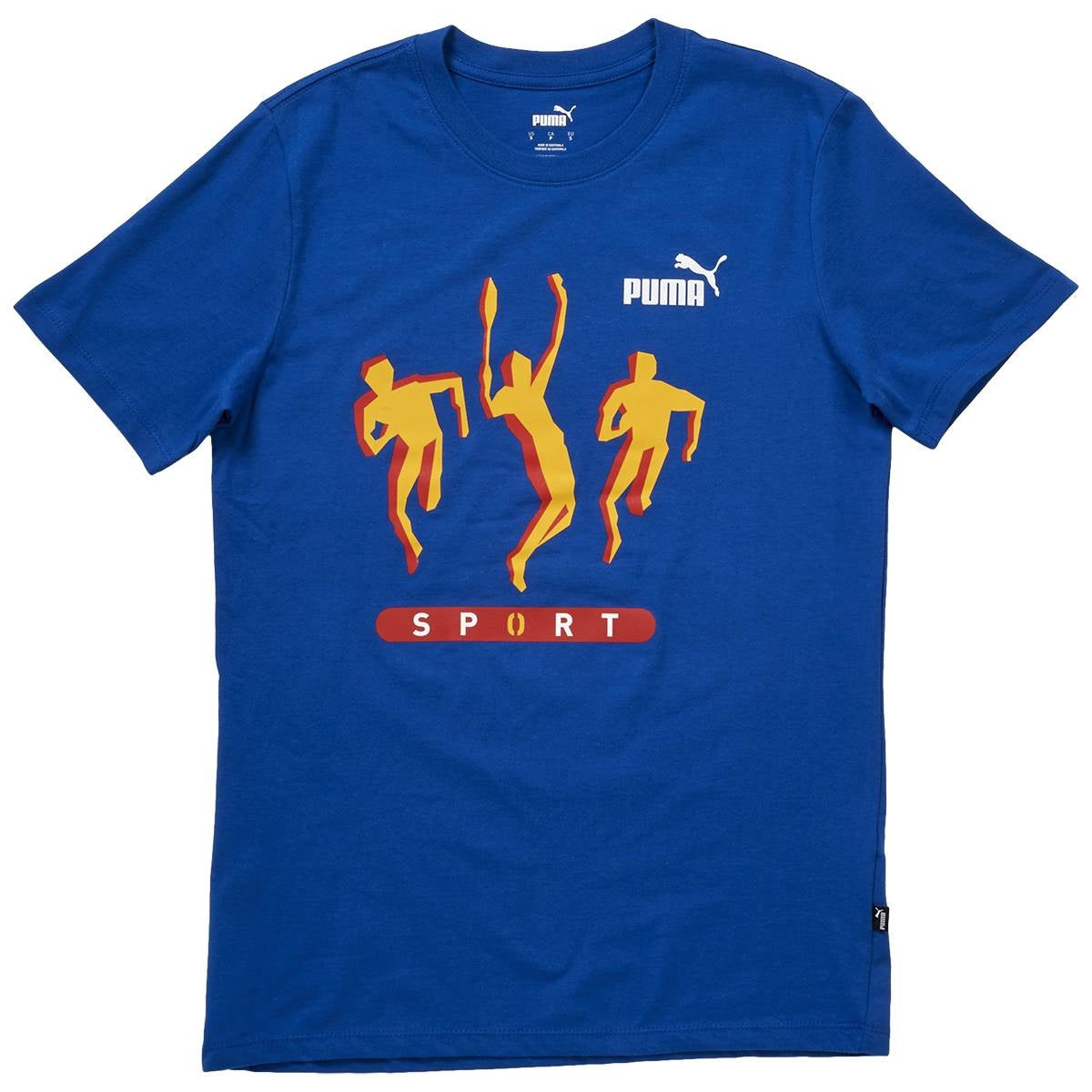Puma Mens Regular fit Short Sleeve Graphic T-Shirt Shirt Large Blue Solid