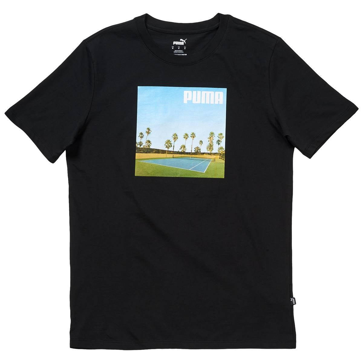PUMA Men Regular fit Short Sleeve Graphic T-Shirt Shirt Large Black Solid