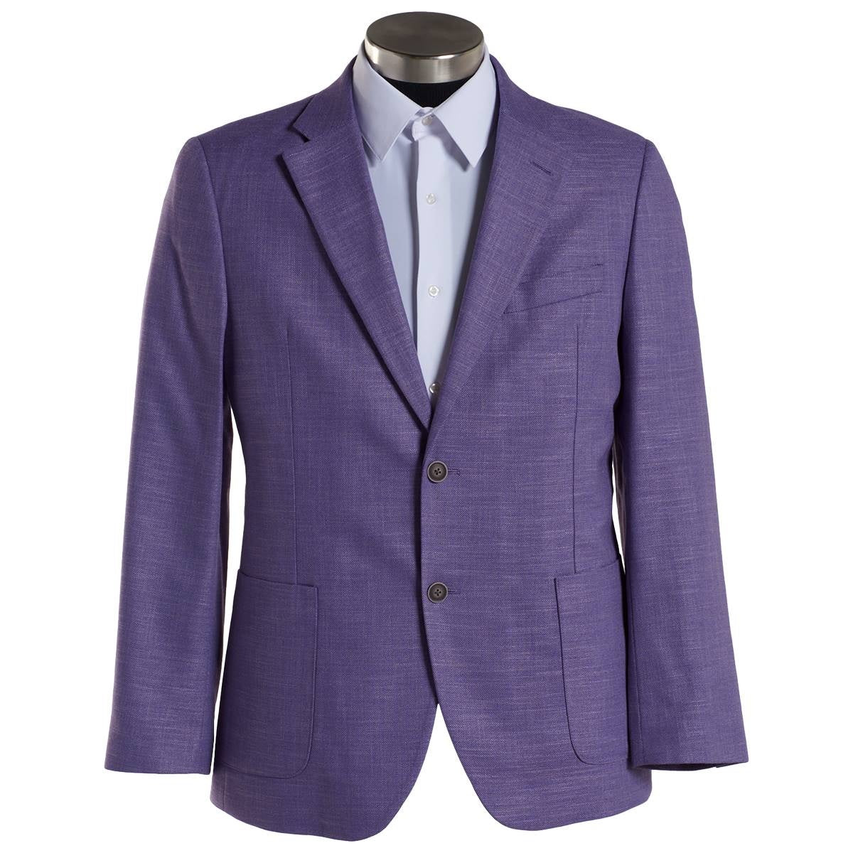 Nautica Mens Modern fit  Linen Sport Coat Blazer 46 L Purple Solid Stretch