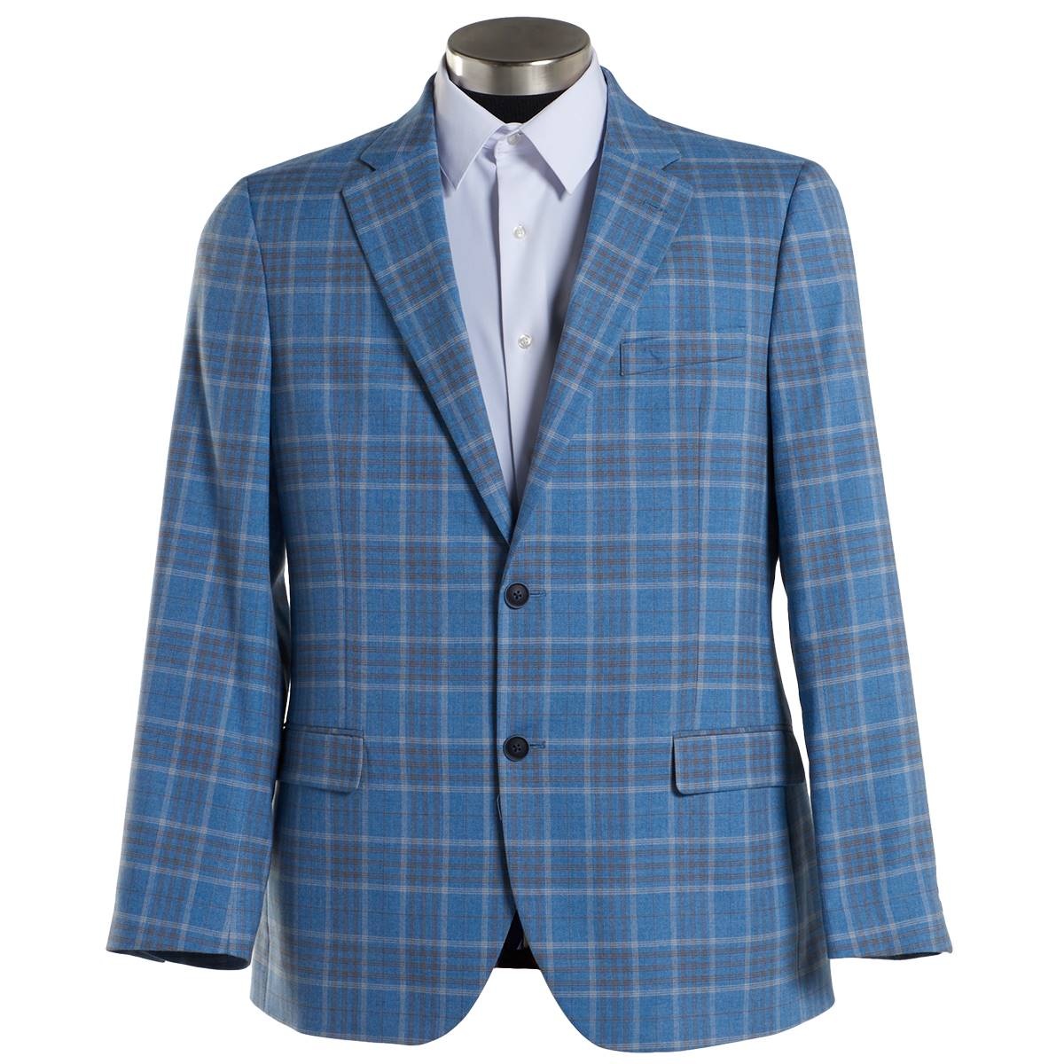 Nautica Mens Modern fit Sport Coat Blazer 42 R Blue Brown Plaid