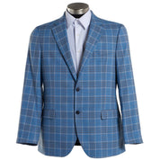 Nautica Mens Modern fit Sport Coat Blazer 42 R Blue Brown Plaid