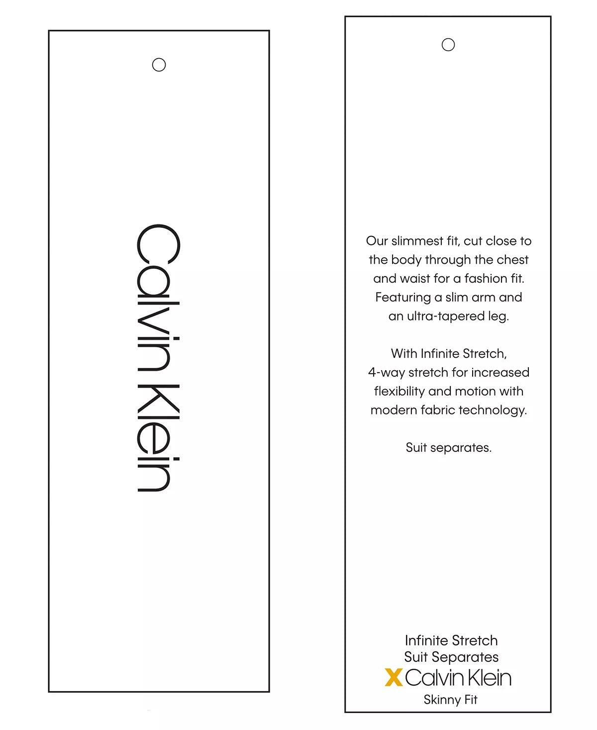 Calvin Klein Mens Skinny fit Sport Coat Suit Jacket 34 S Black Solid Stretch