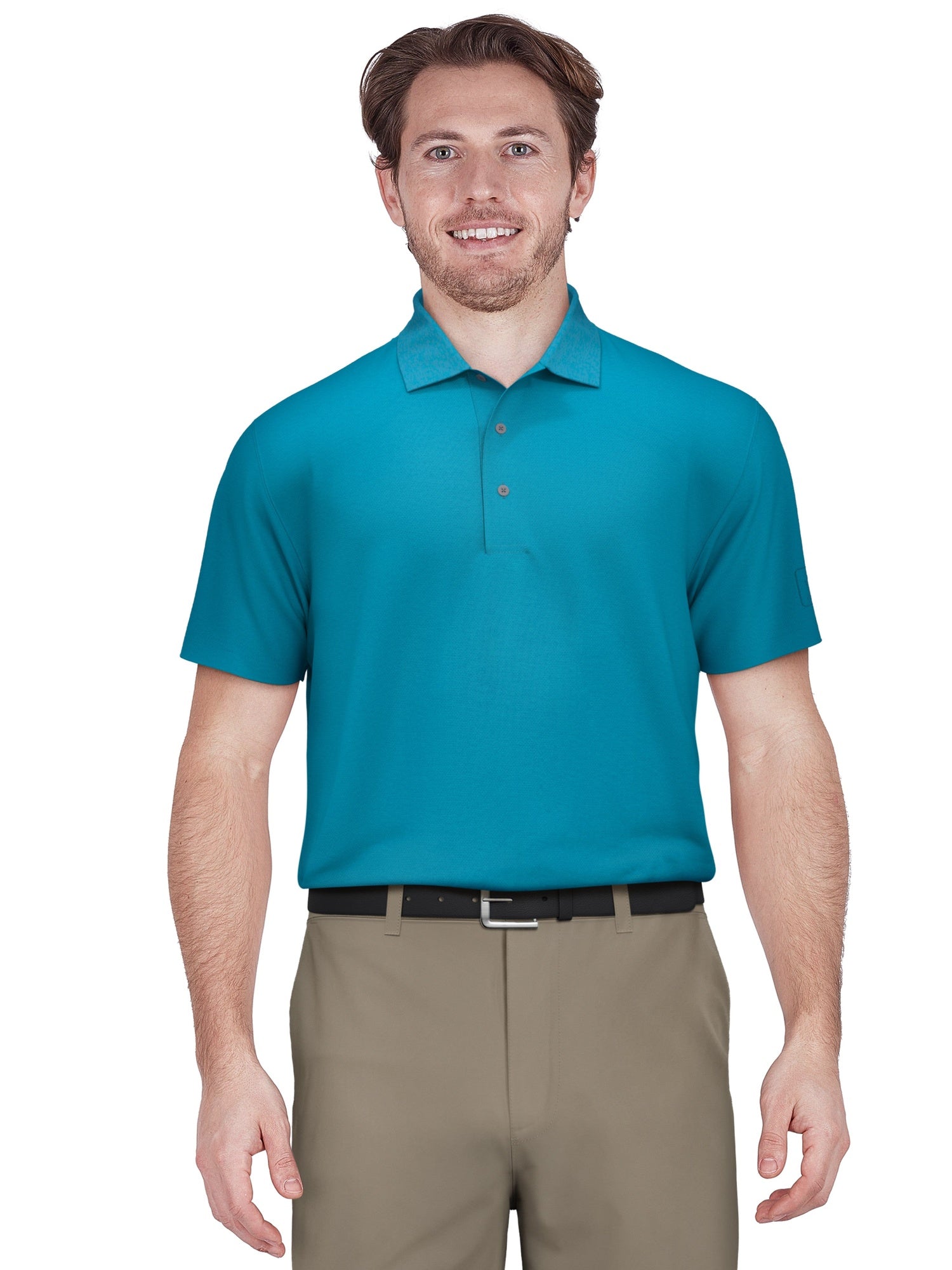 PGA TOUR Apparel Mens Regular fit Short Sleeve Polo Shirt XL Blue Solid
