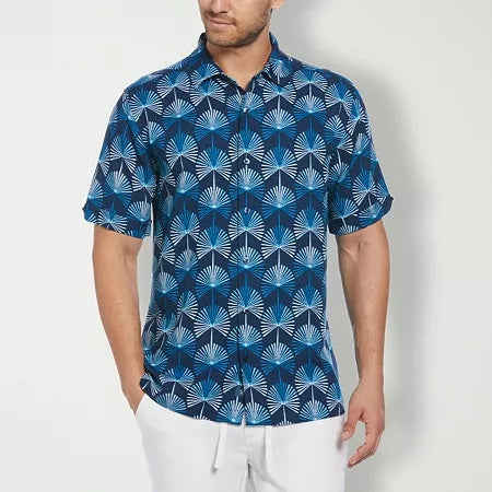 Cubavera Men Classic fit Short Sleeve Button-Up Shirt XXL Floral