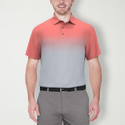 PGA TOUR Mens Regular fit Short Sleeve Polo Shirt Small Pink Grey Ombre