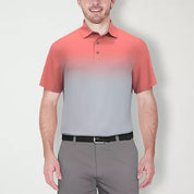 PGA TOUR Mens Regular fit Short Sleeve Polo Shirt Small Pink Grey Ombre