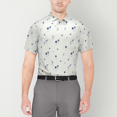 Pga Tour Mens Regular fit Short Sleeve Polo Shirt XL White Flamingo