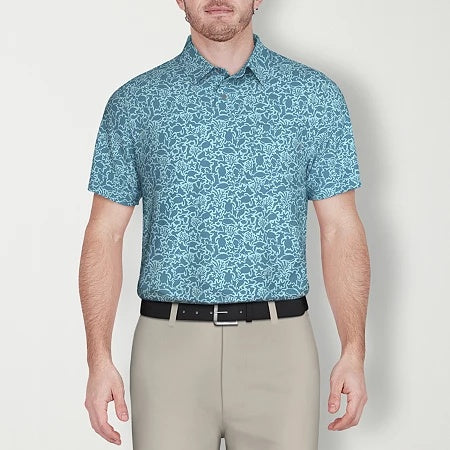 PGA TOUR Men Regular fit Short Sleeve Polo Shirt Large Blue